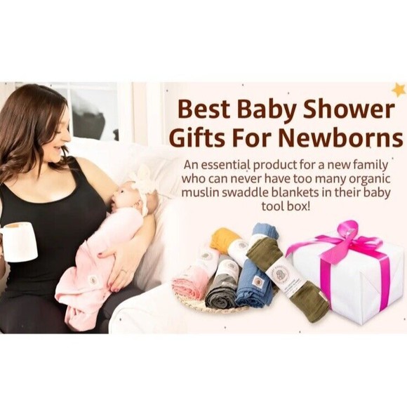 NEW Baby Organic Cotton Muslin Swaddle Blanket Nursing Stroller Cover Camo 47x47 - Picture 4 of 7